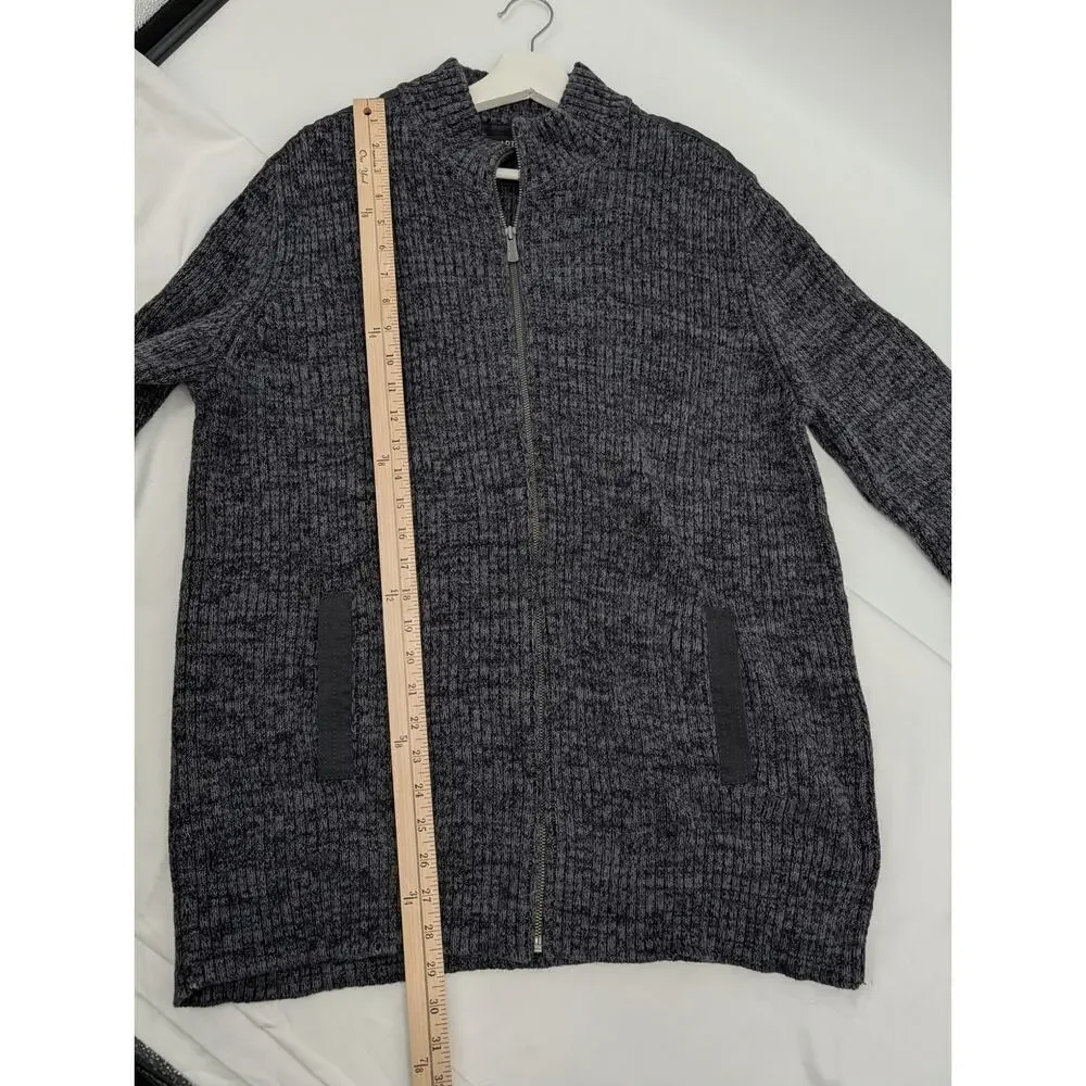 NWOT APT 9 Grandpa Zip Sweater XXL Gray Pockets Cotton Chunky Warm Grandpacore
